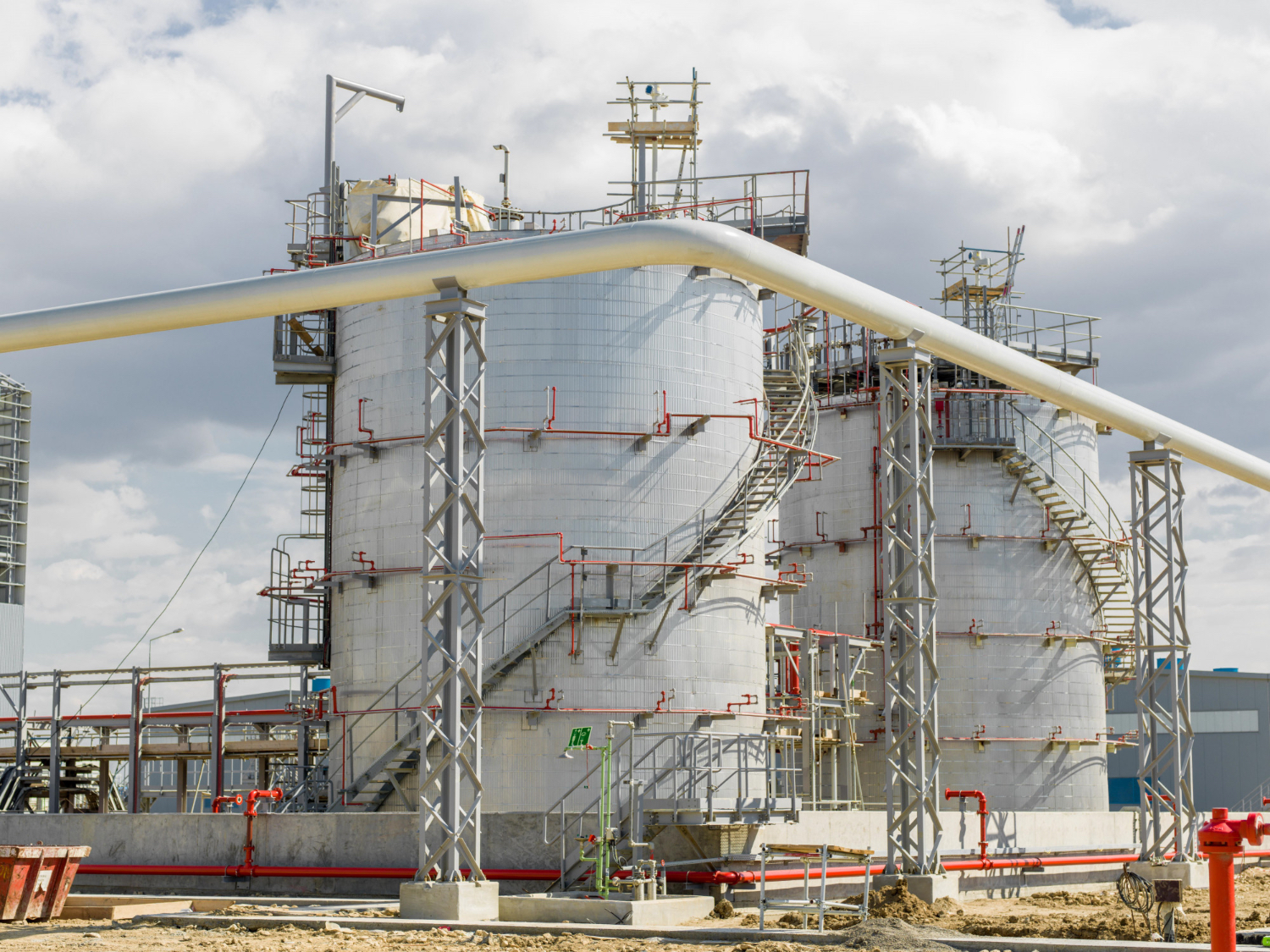 Industrial storage tanks at a terminal